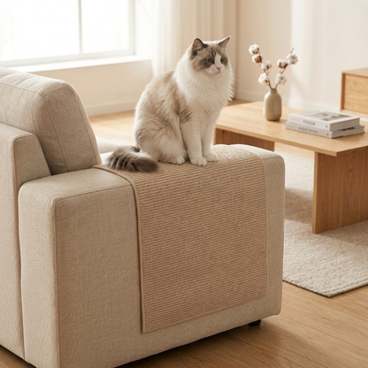 chat Ragdoll sur tapis griffoir pour chat