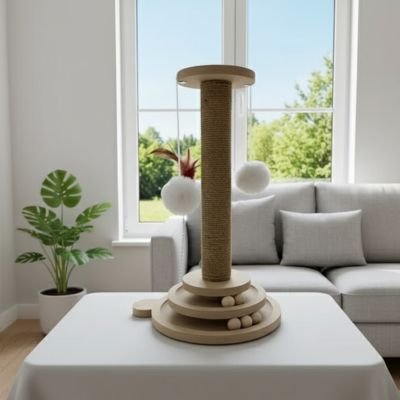 Griffoir pour chat sur table de salon