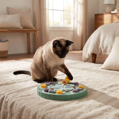 Jouet pour chat interactif avec chat beige curieux